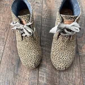 TOMS Leopard Print Wedge Shoes